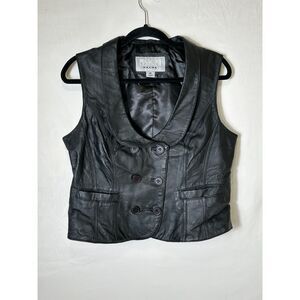 Wilson Leather Maxima Women's Leather Vest Christian Motorcycle Assoc Logo SZ M